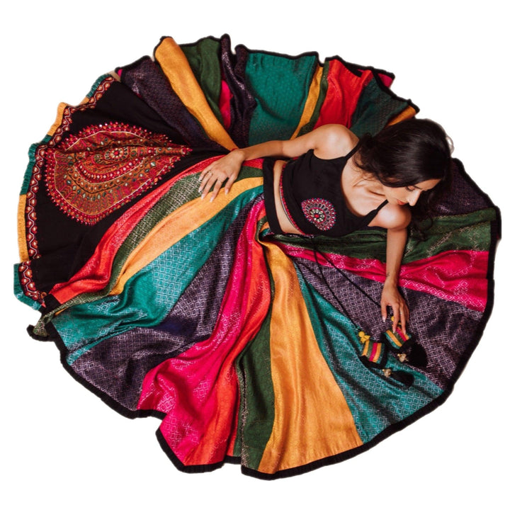 Alexa Multi Color Silk Chaniya Choli Set - Raas