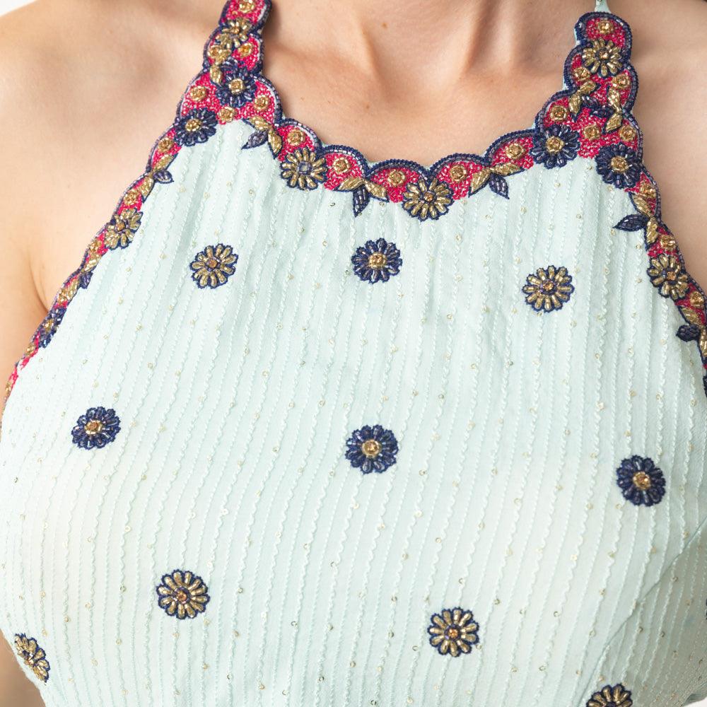 Amelia High Low Aqua Dress - Raas