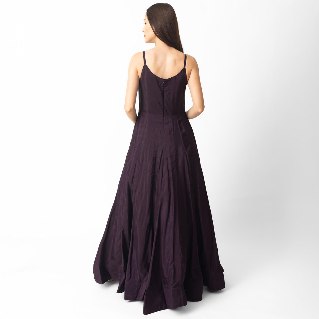 Ayuna Wine A-Line Gown - Raas