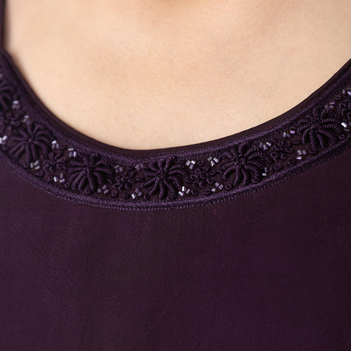 Ayuna Wine A-Line Gown - Raas
