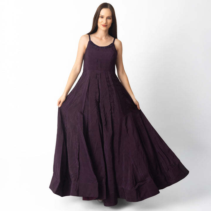 Ayuna Wine A-Line Gown - Raas