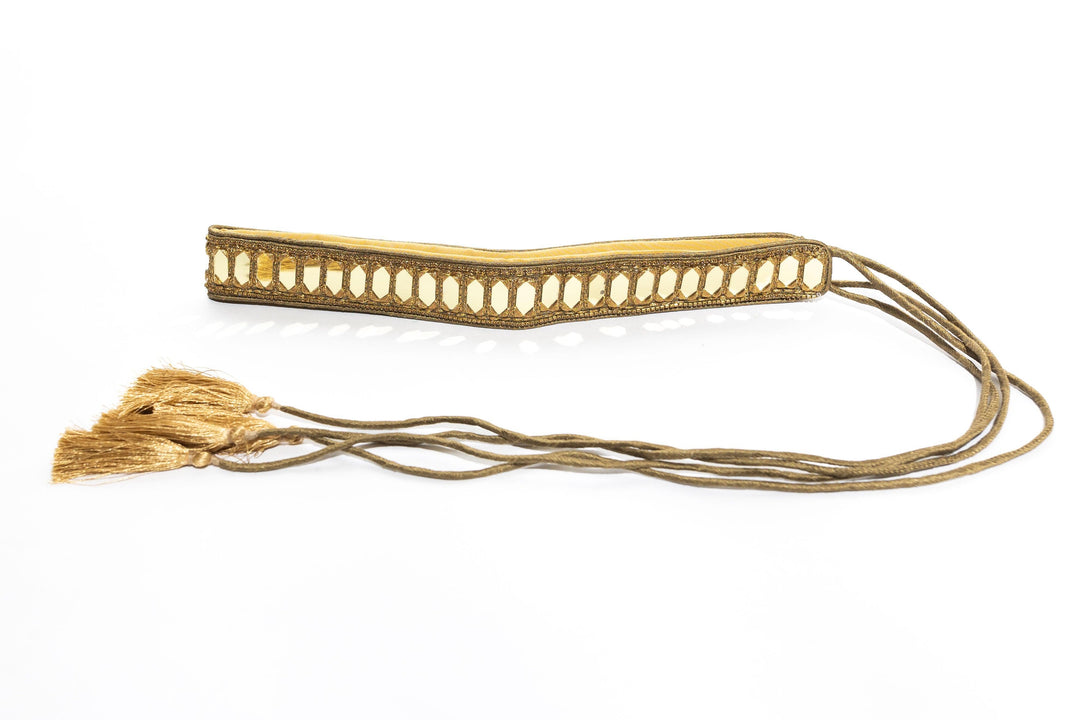 gold mirror work belt