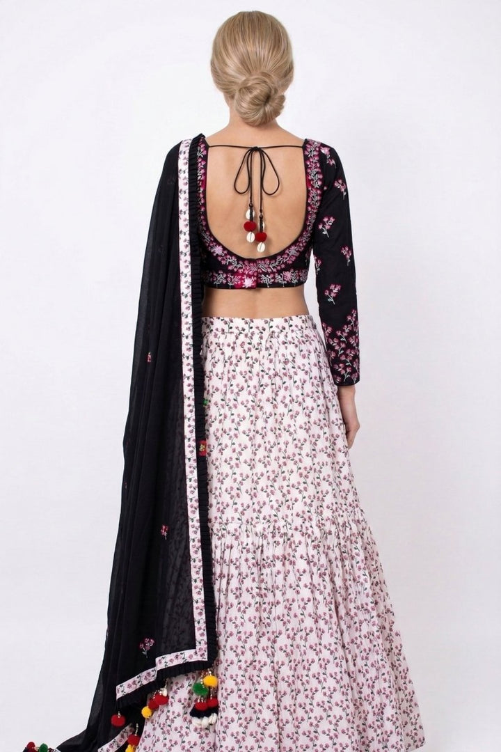 Black & White Lehenga Choli Set Chaniya choli RAAS