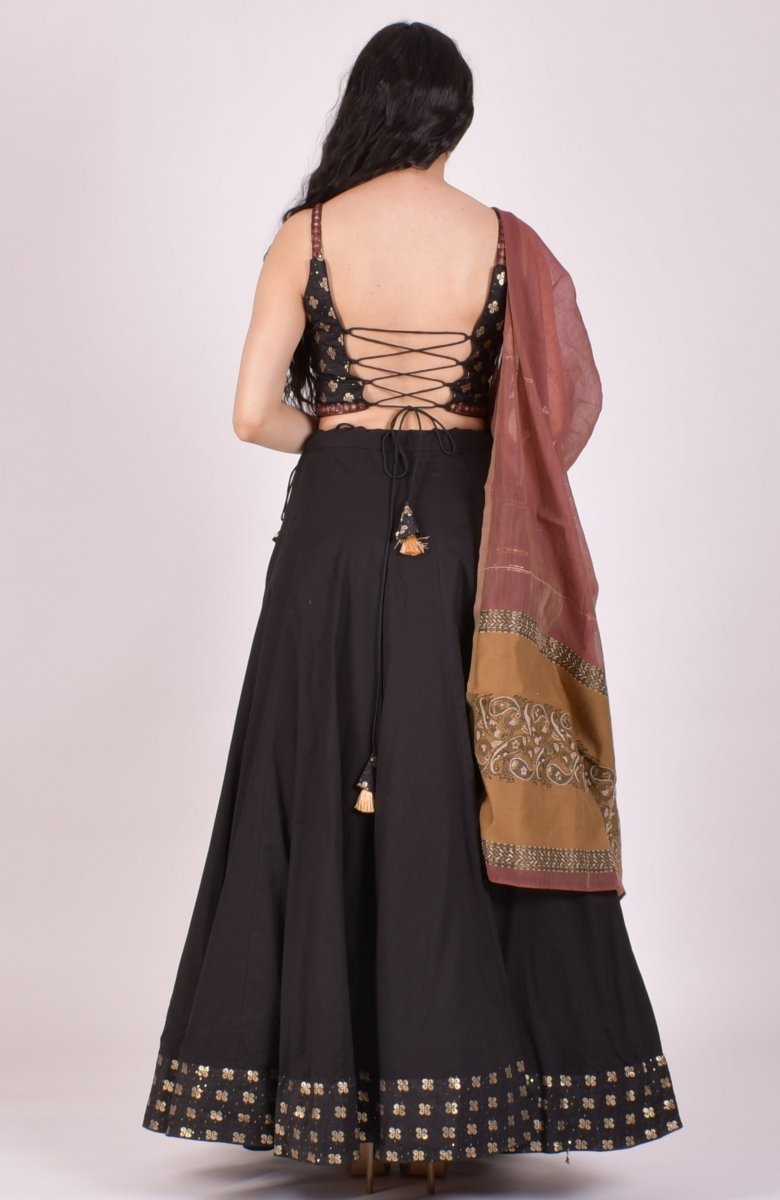 Black Dotted Chaniya Choli - Raas