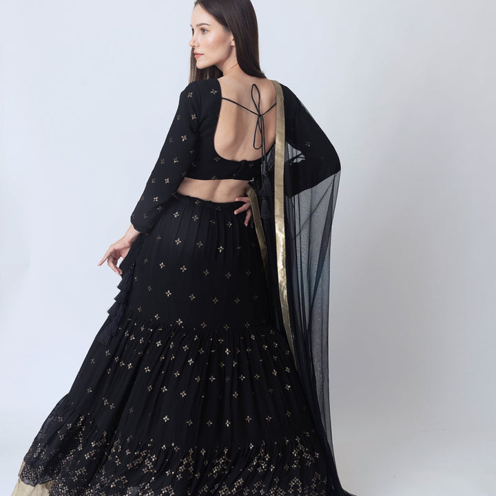 Asha Black Lehenga choli set