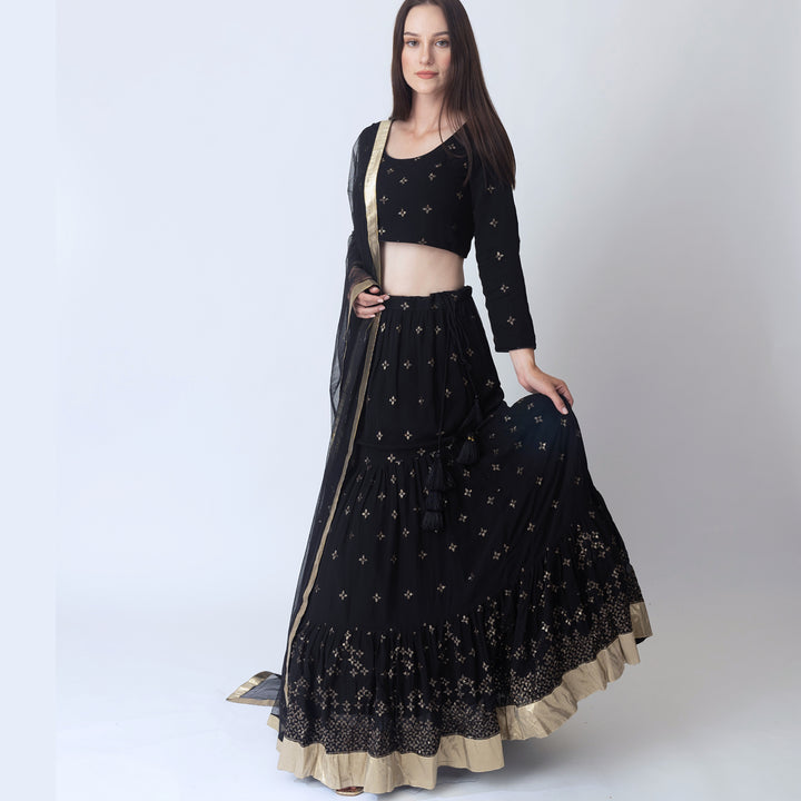 Asha Black Lehenga Choli Set