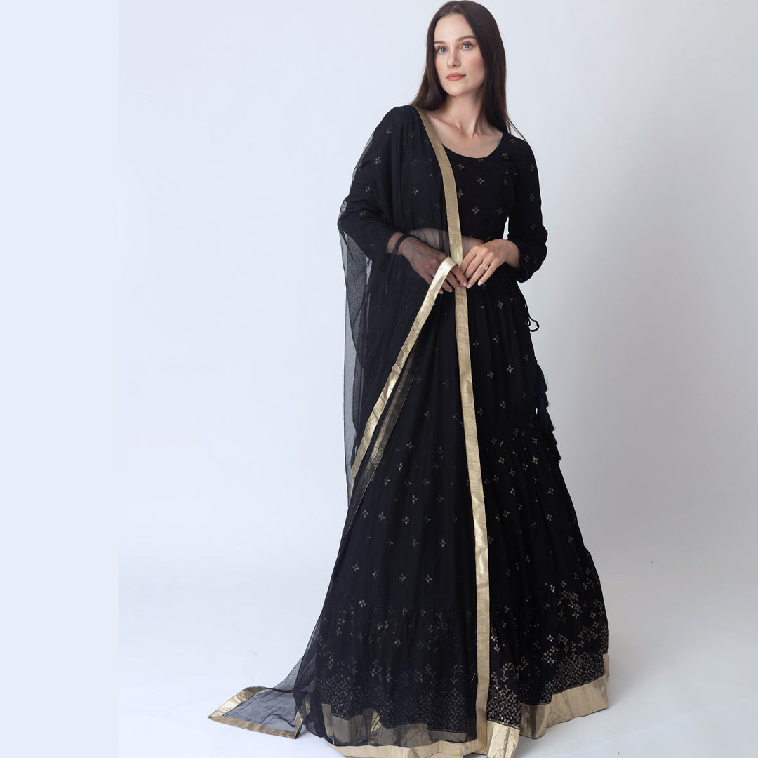 Asha black Lehenga choli set