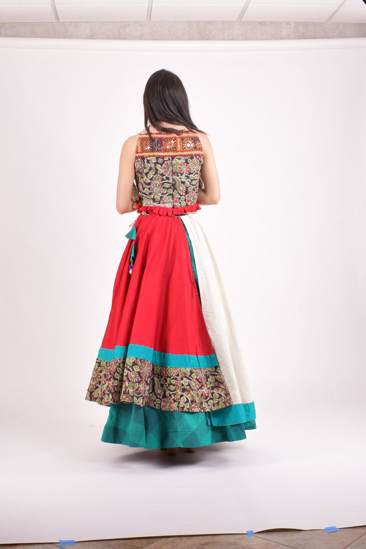 Multi color cotton chaniya choli set