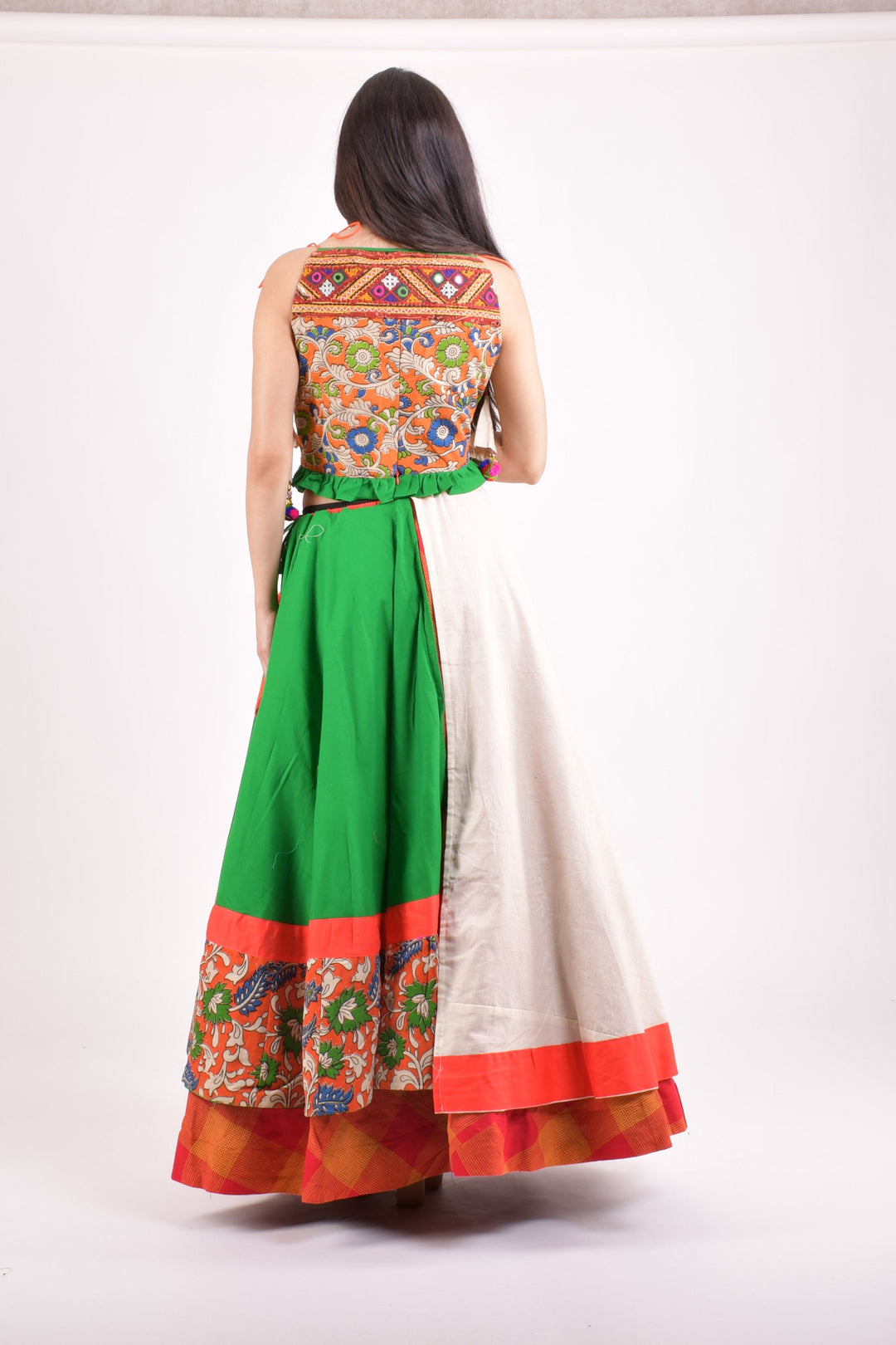 Multi color cotton chaniya choli set