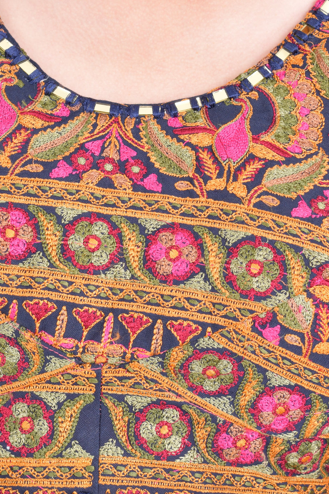 Multi color cotton silk chaniya choli set