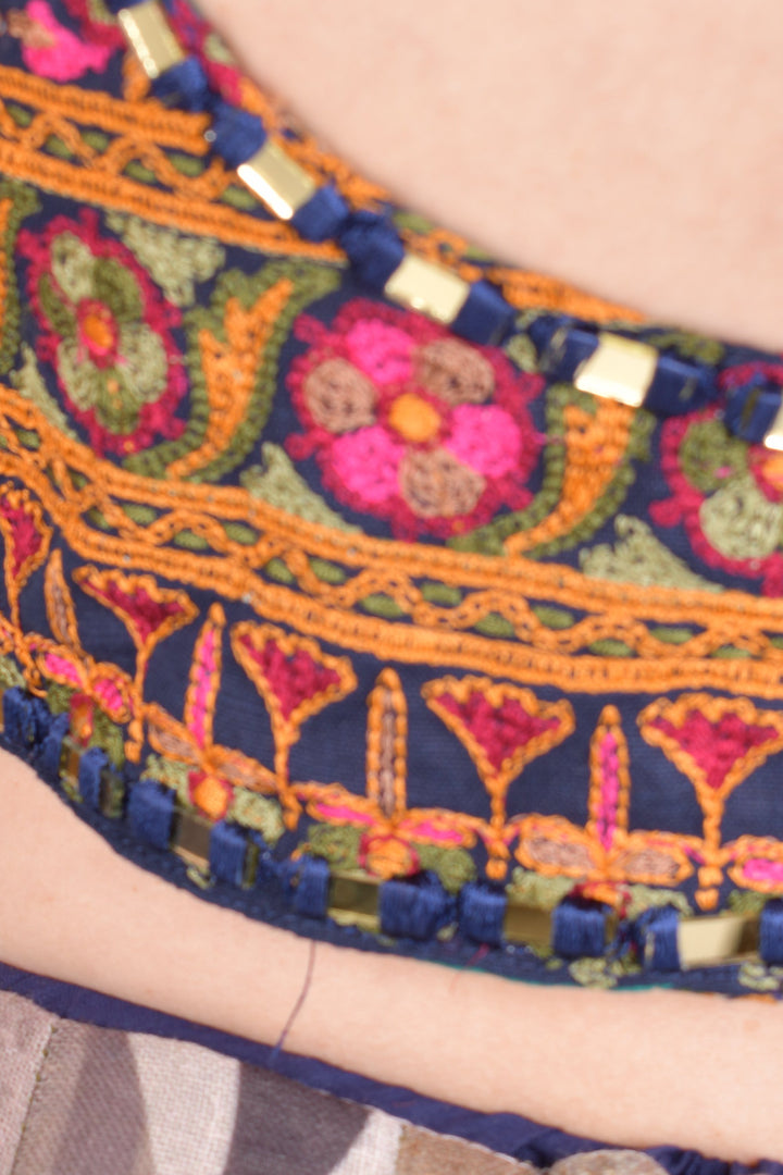 Multi color cotton silk chaniya choli set