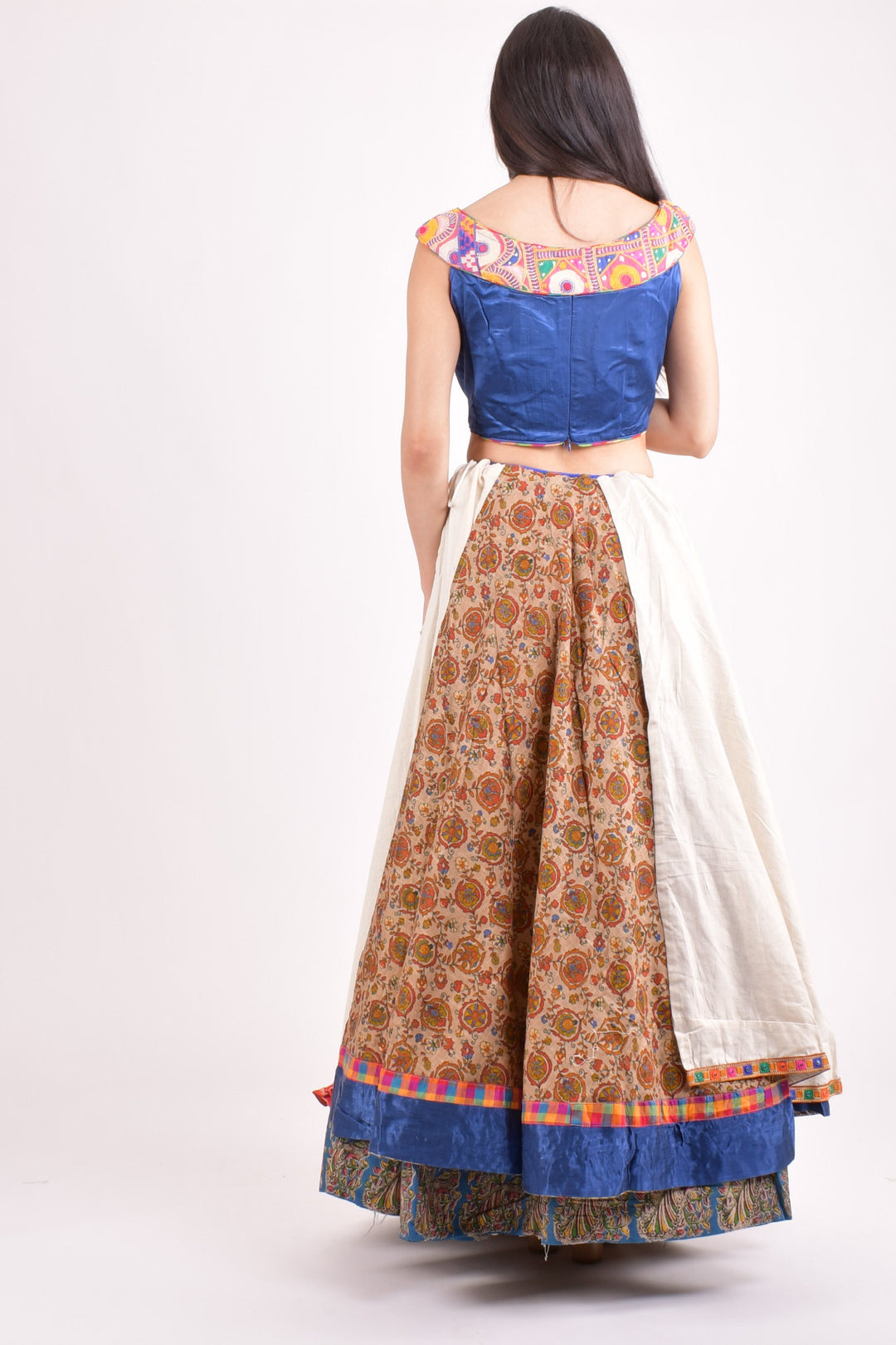 Multi color cotton silk chaniya choli set