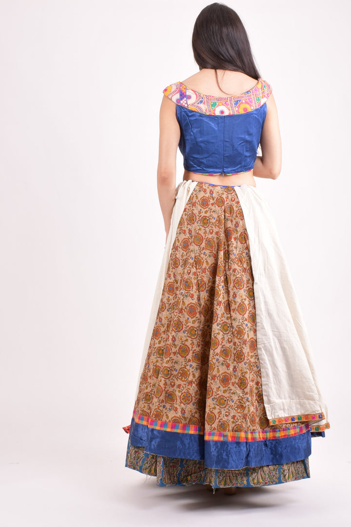 Multi color cotton silk chaniya choli set
