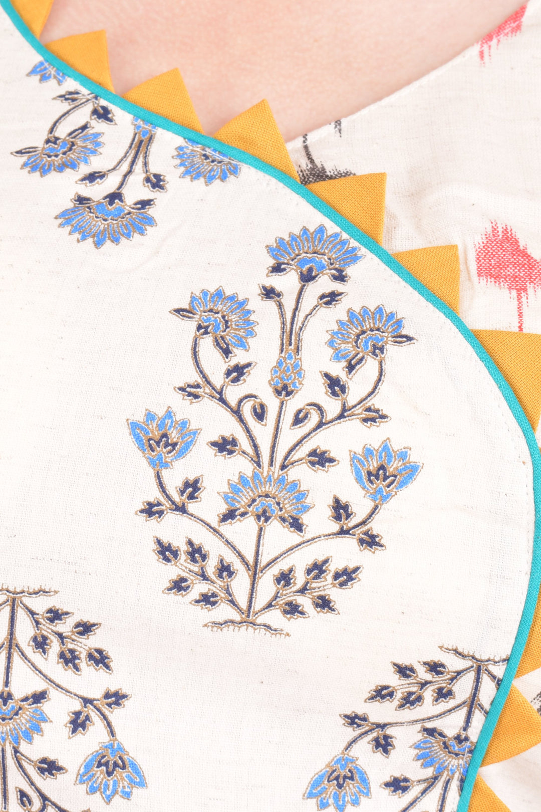Off white cotton silk chaniya choli set