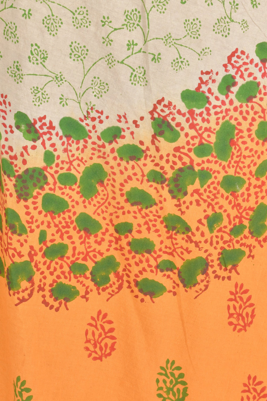 Multi color cotton hand block chaniya choli set
