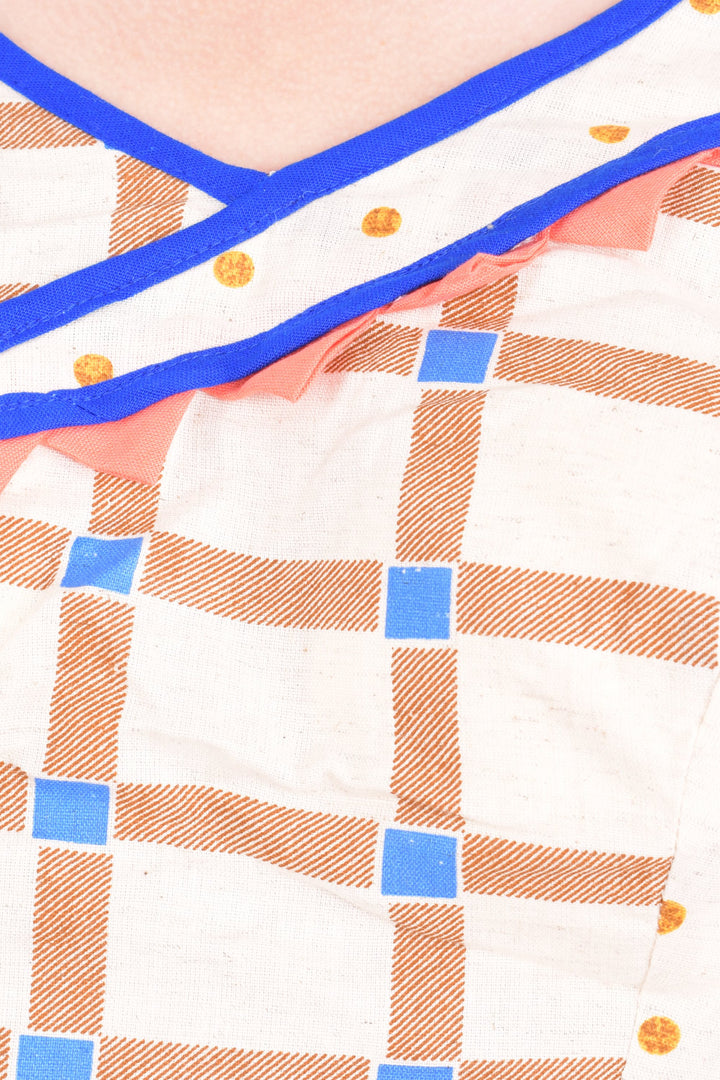 Off white cotton hand blocked chaniya choli
