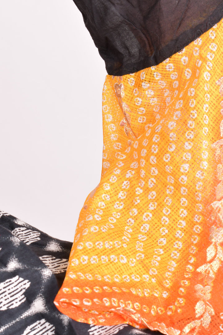 Multi color cotton hand block chaniya choli set
