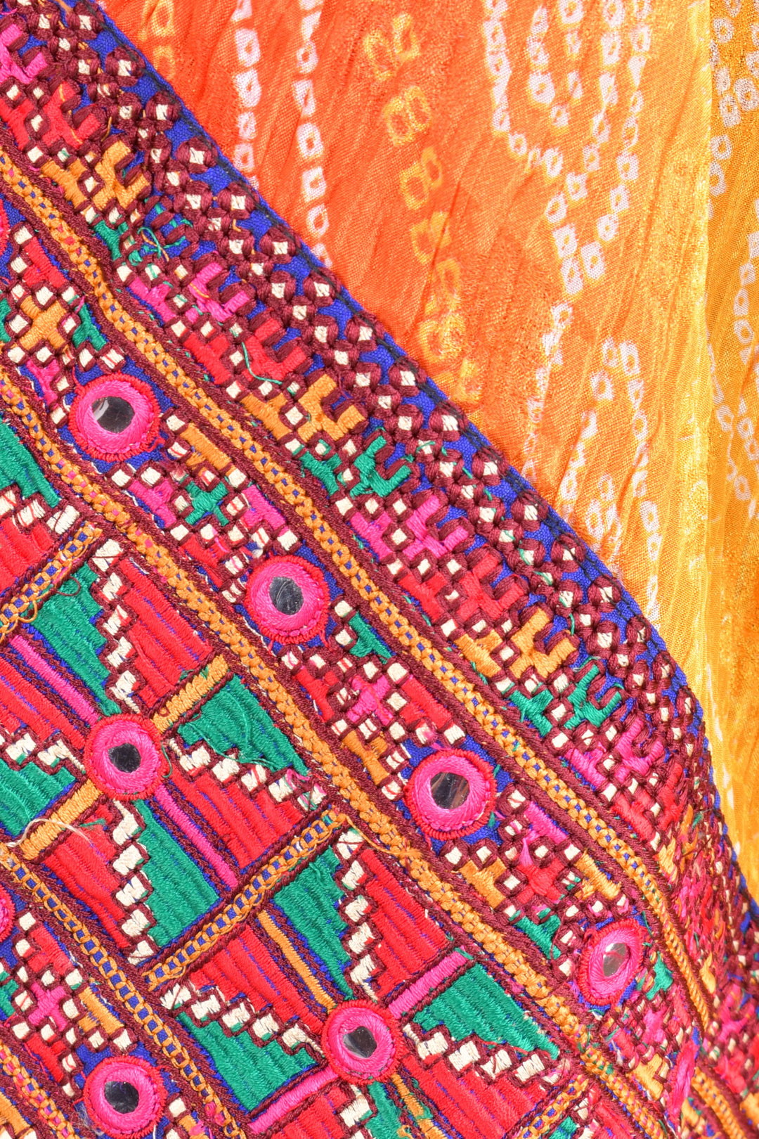 Multi color cotton hand block chaniya choli set