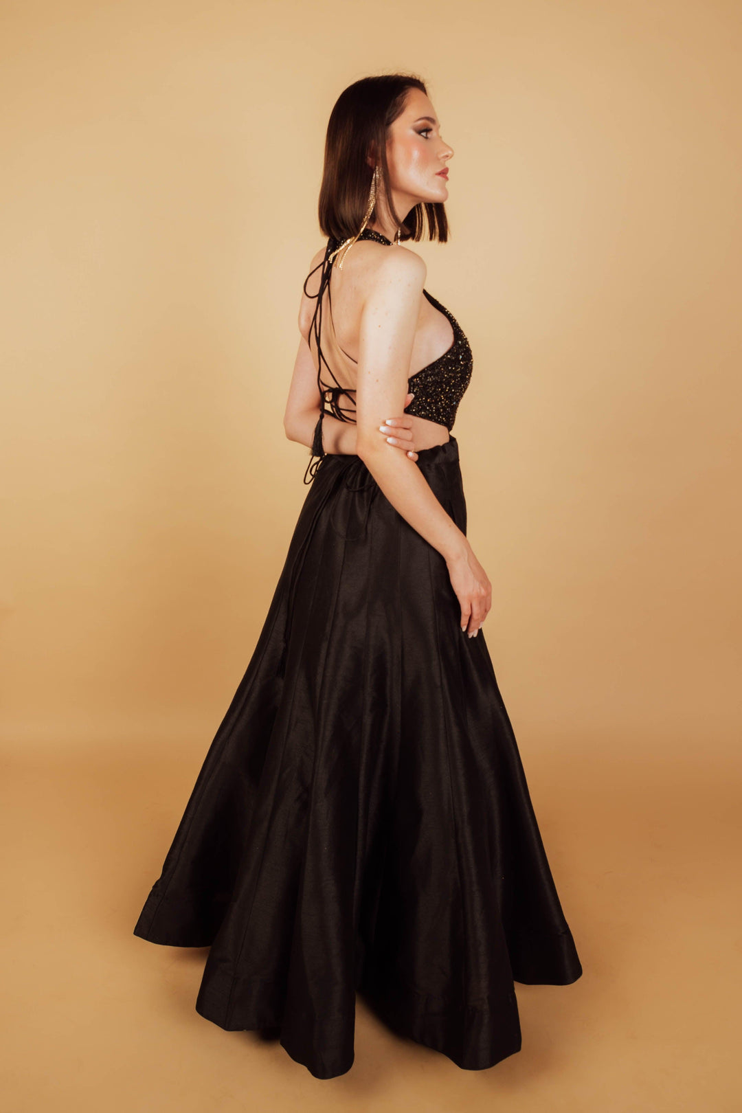 Charna Black Gown with Sequins Emroidery - Raas