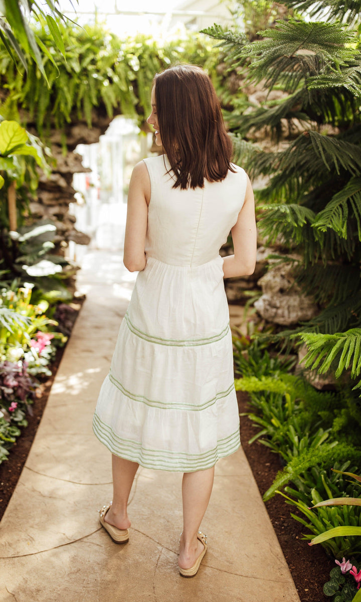 Saloni White Midi Dress with Embroidery - Raas