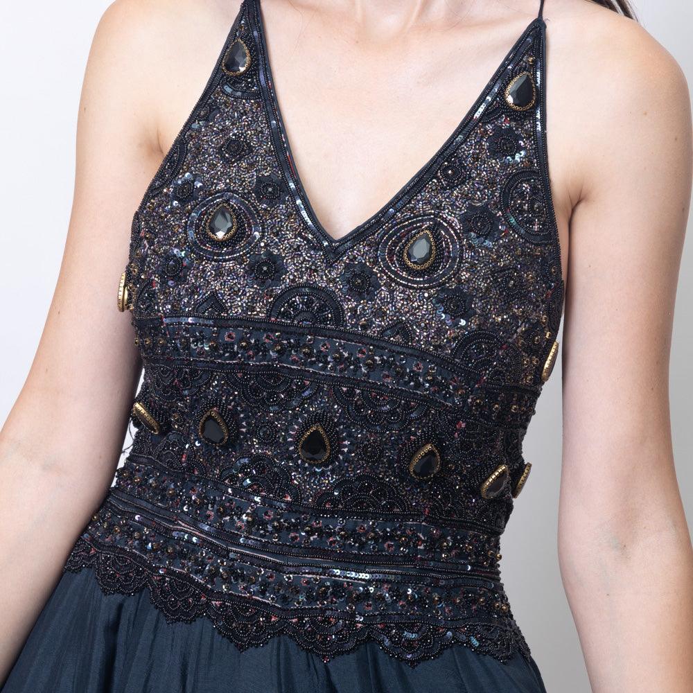 Elise Long Dress with Hand Embroidery - Raas
