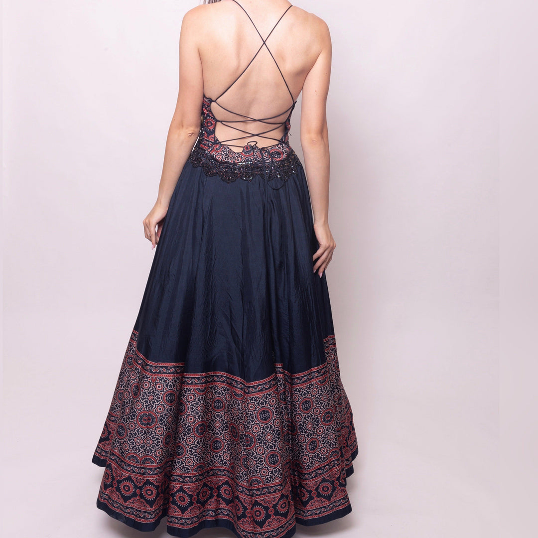 Elise Long Dress with Hand Embroidery - Raas
