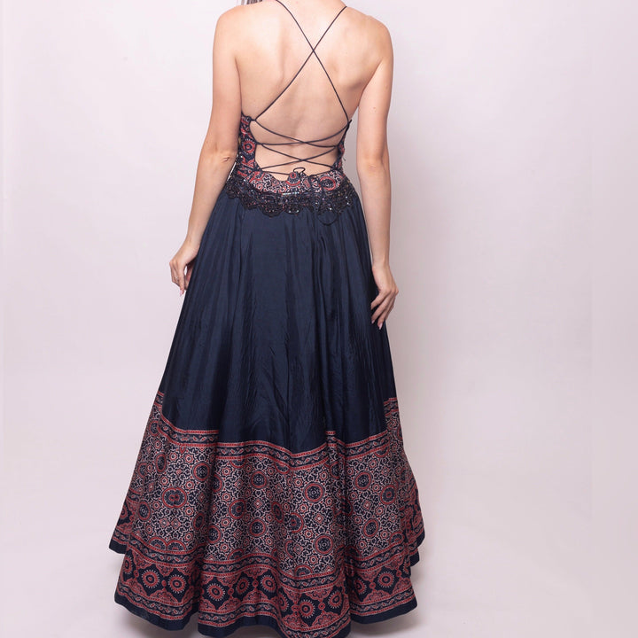 Elise Long Dress with Hand Embroidery - Raas