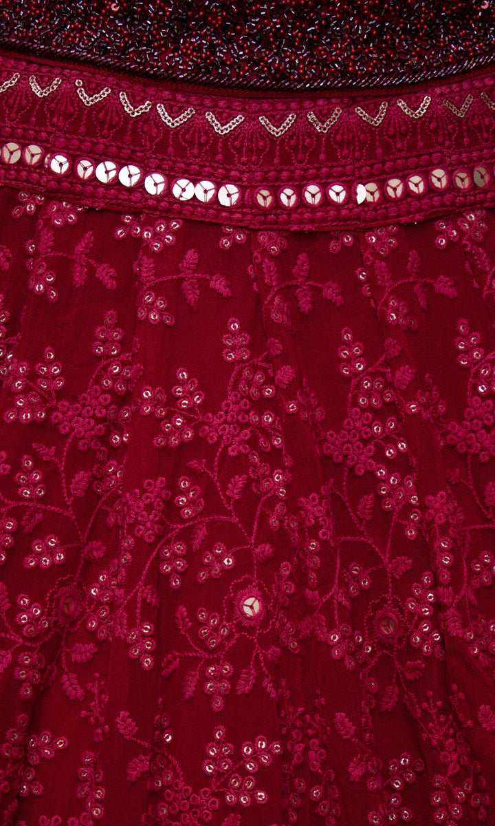 CC3520 Maroon lehenga-[LEHENGAS]-[BRIDAL_LEHENGAS]-Raas