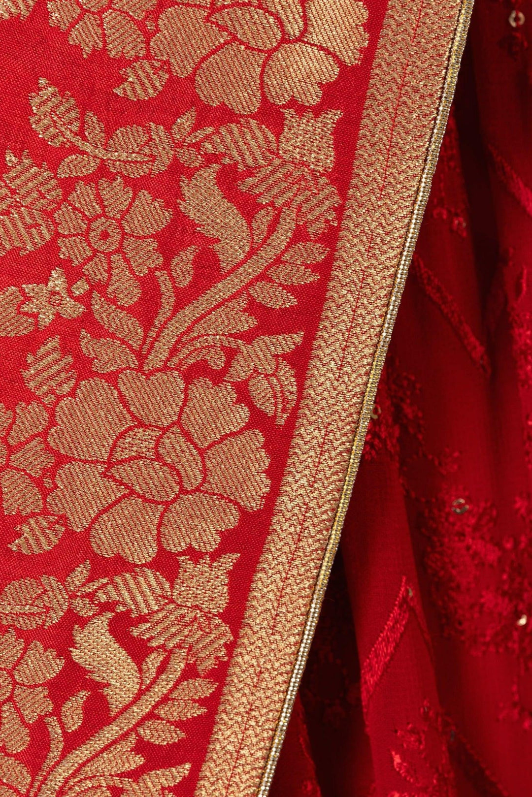 Carmella Red Lehenga Choli Set with Sequins Embroidery - Raas