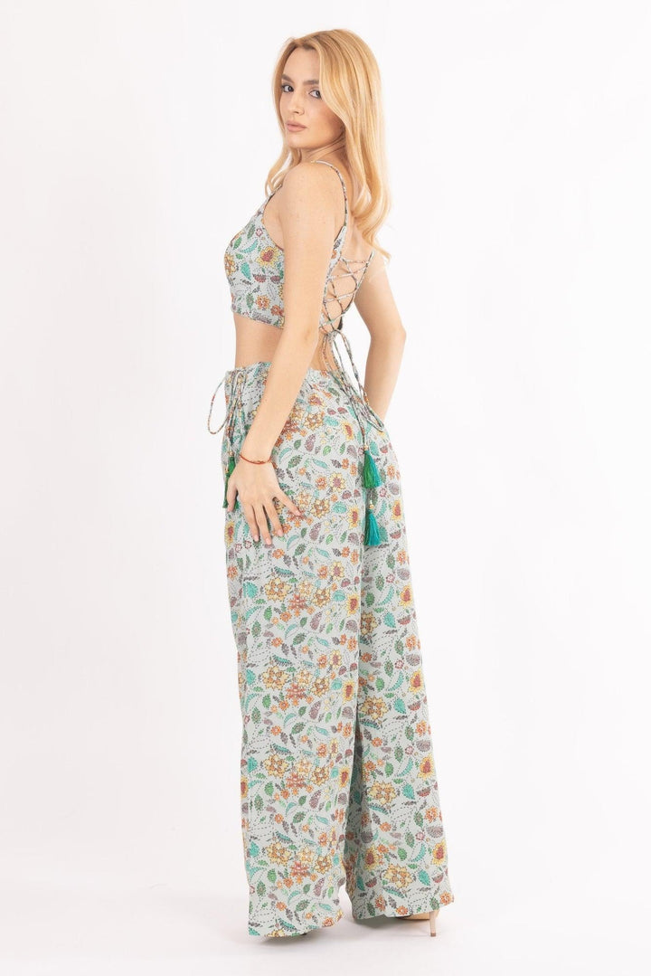 Floral Embroidered Three-Piece Set - Raas
