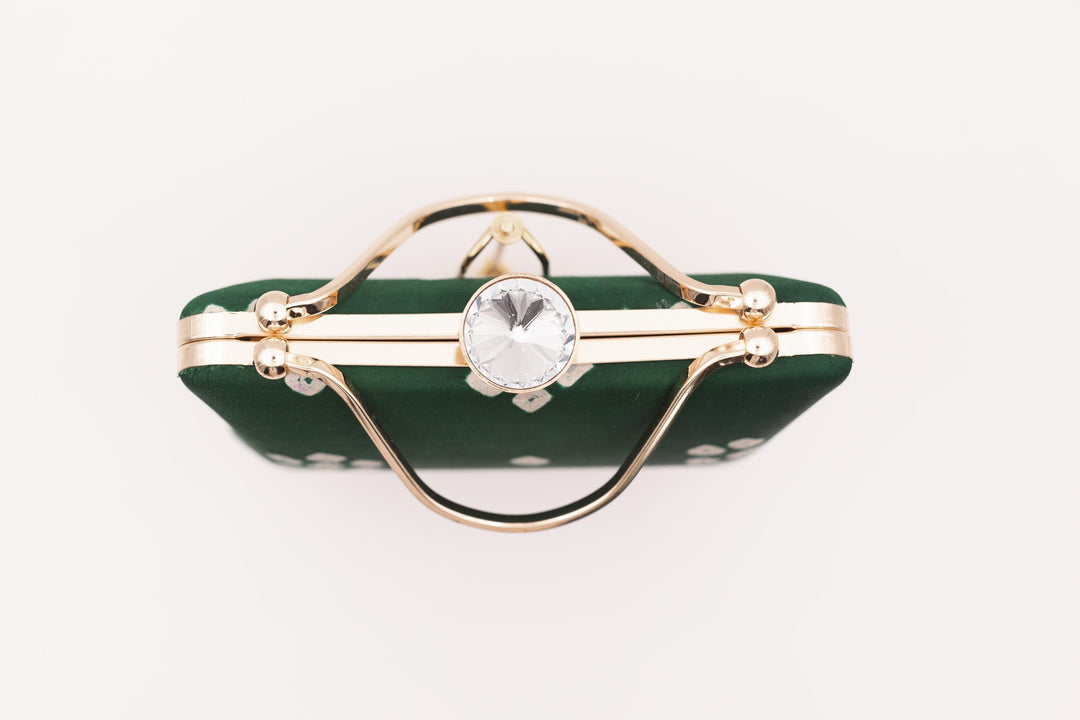 Green BIA CLUTCH with Gem Closure - Raas