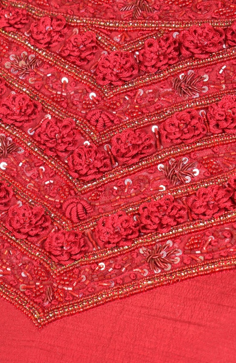 Hand Embroidered Red Short Dress dresses RAAS