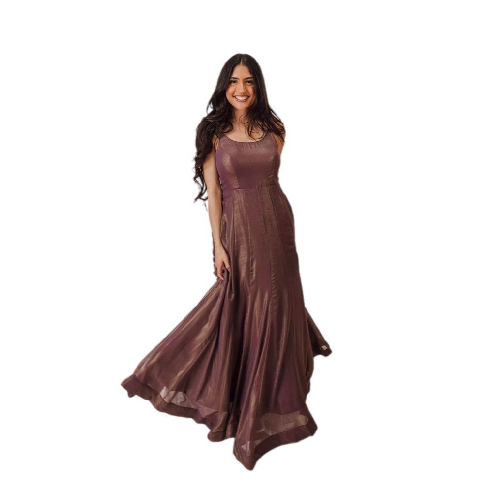 Harper Brownish Shimmer Gown - Raas