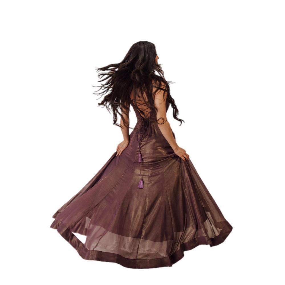 Harper Brownish Shimmer Gown - Raas