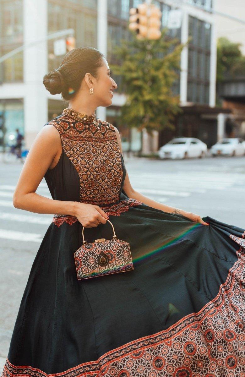 High Neck Long Dress with Hand Embroidery dresses RAAS
