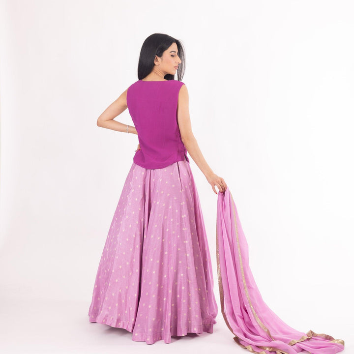 Inara Pink Lehenga with Peplum Blouse - Raas