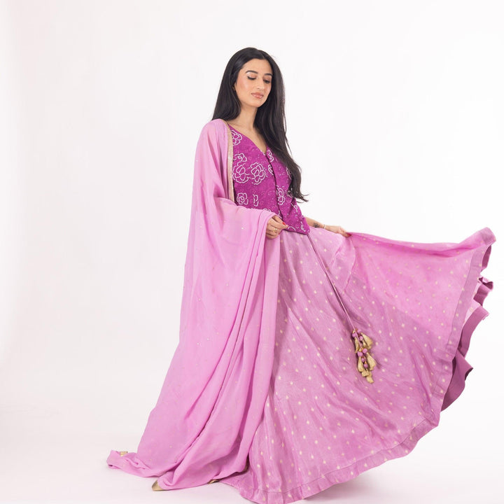 Inara Pink Lehenga with Peplum Blouse - Raas
