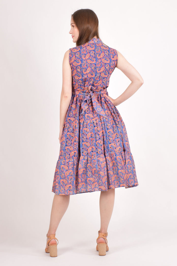 Irina Embroidered Tiered Midi Dress - Raas