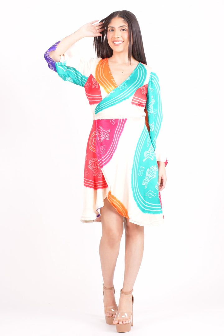 Isla Bandhani Wrap Dress - Raas USA