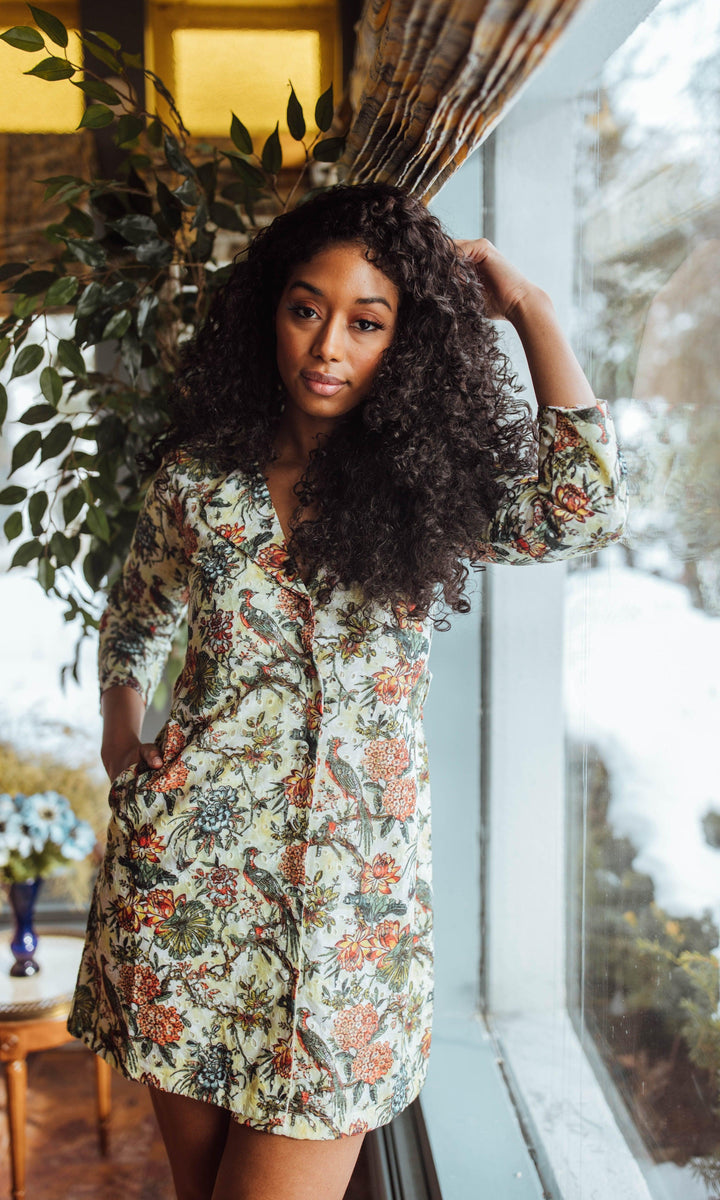 Jalen Blazer Dress with Eyelet Embroidery - Raas