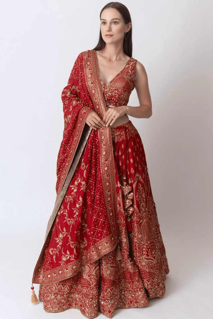 Jiya Banarasi Silk Lehenga Choli Set - Raas