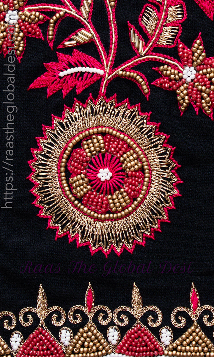CC3125 - Full flare black chaniya choli-[black_lehenga_choli]-[black_chaniya_choli]-[black_lehengas]