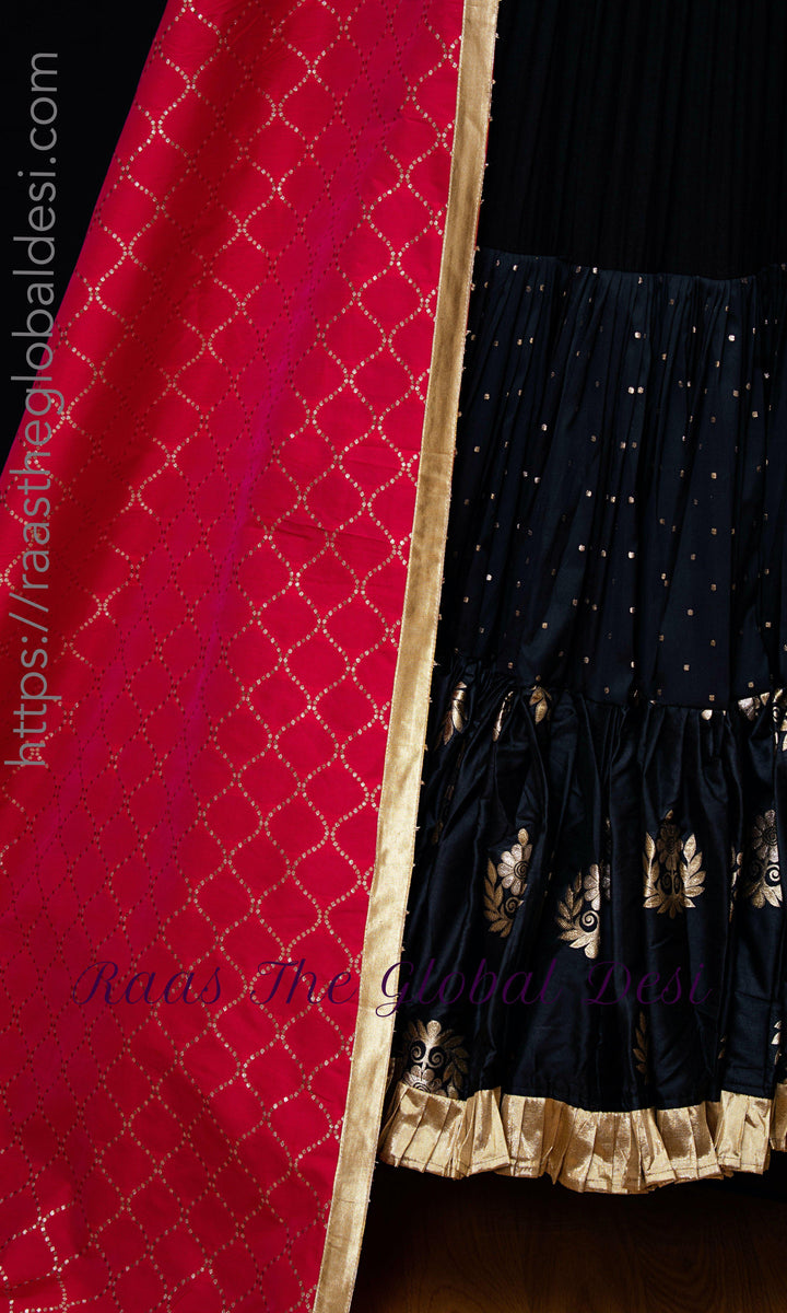 CC3125 - Full flare black chaniya choli-[black_lehenga_choli]-[black_chaniya_choli]-[black_lehengas]