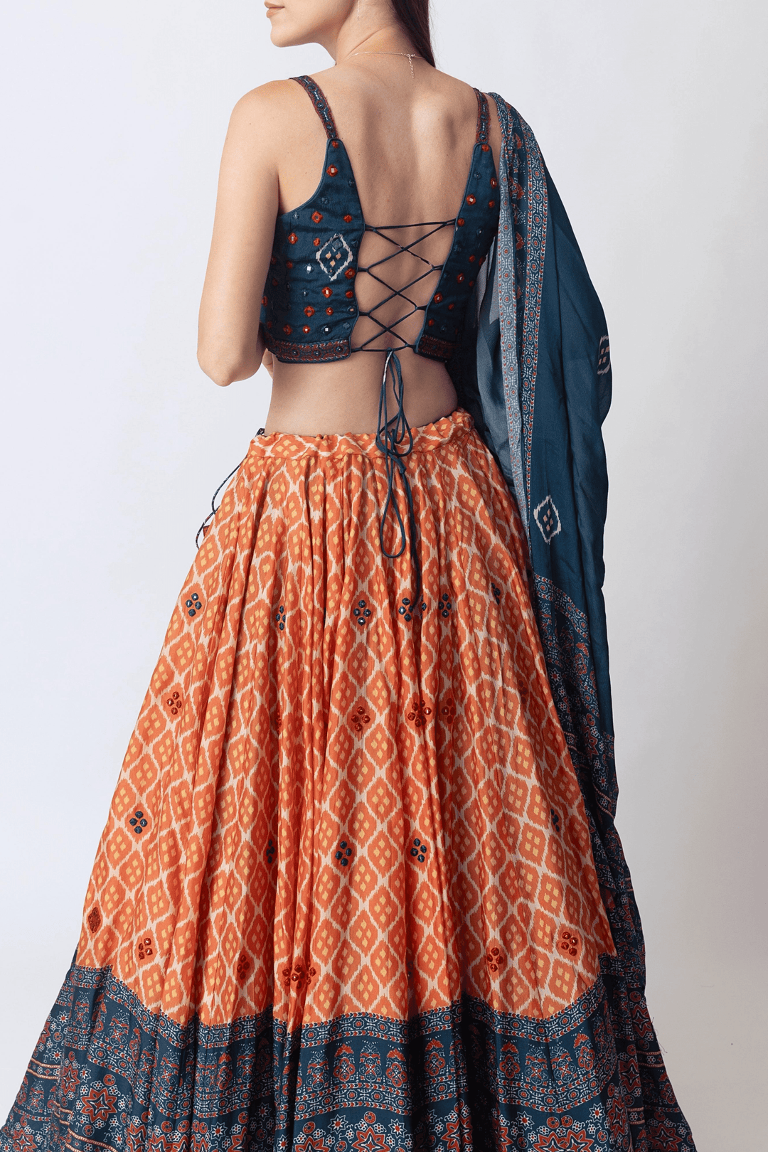 Khushi Lehenga with Mirror Embroidery and Embroidered Blouse - Raas