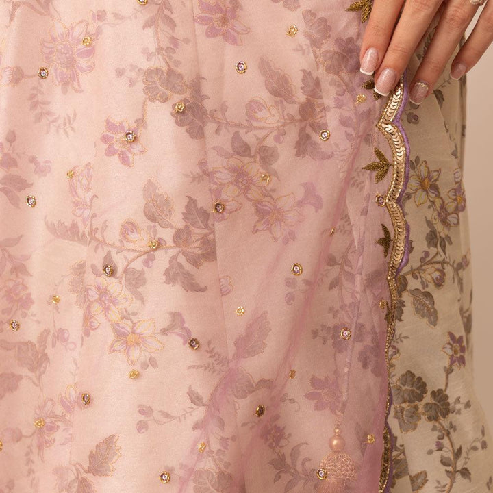 Kimana Mirror and Floral Lehenga Set - Raas