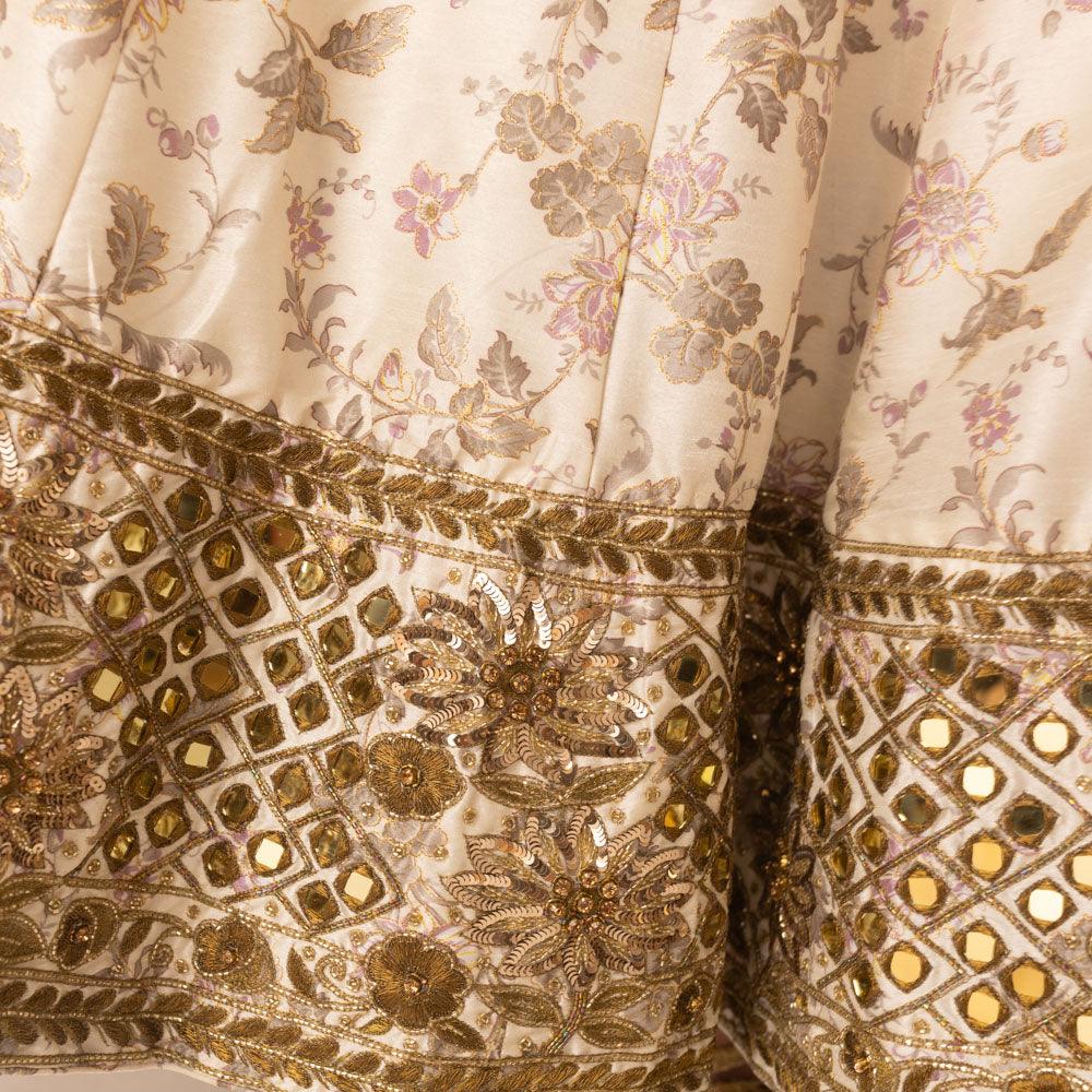 Kimana Mirror and Floral Lehenga Set - Raas