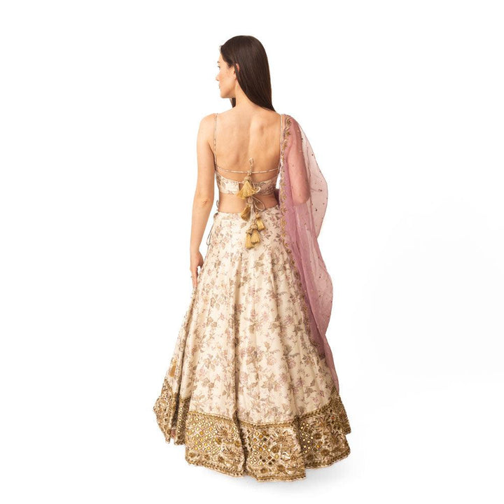 Kimana Mirror and Floral Lehenga Set - Raas