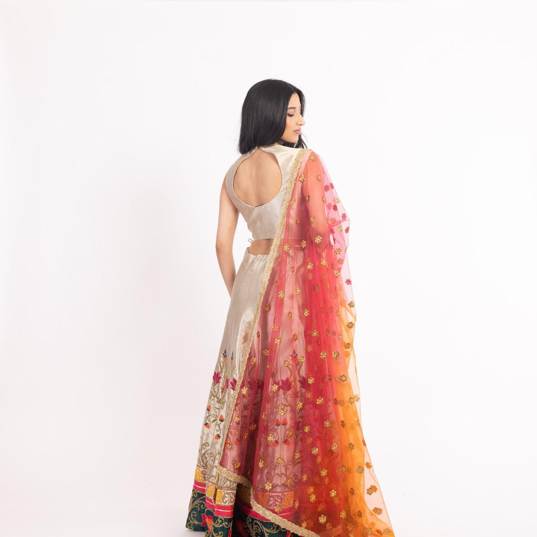 Light Brown Chaniya Choli with Sequins Embroidery - Raas