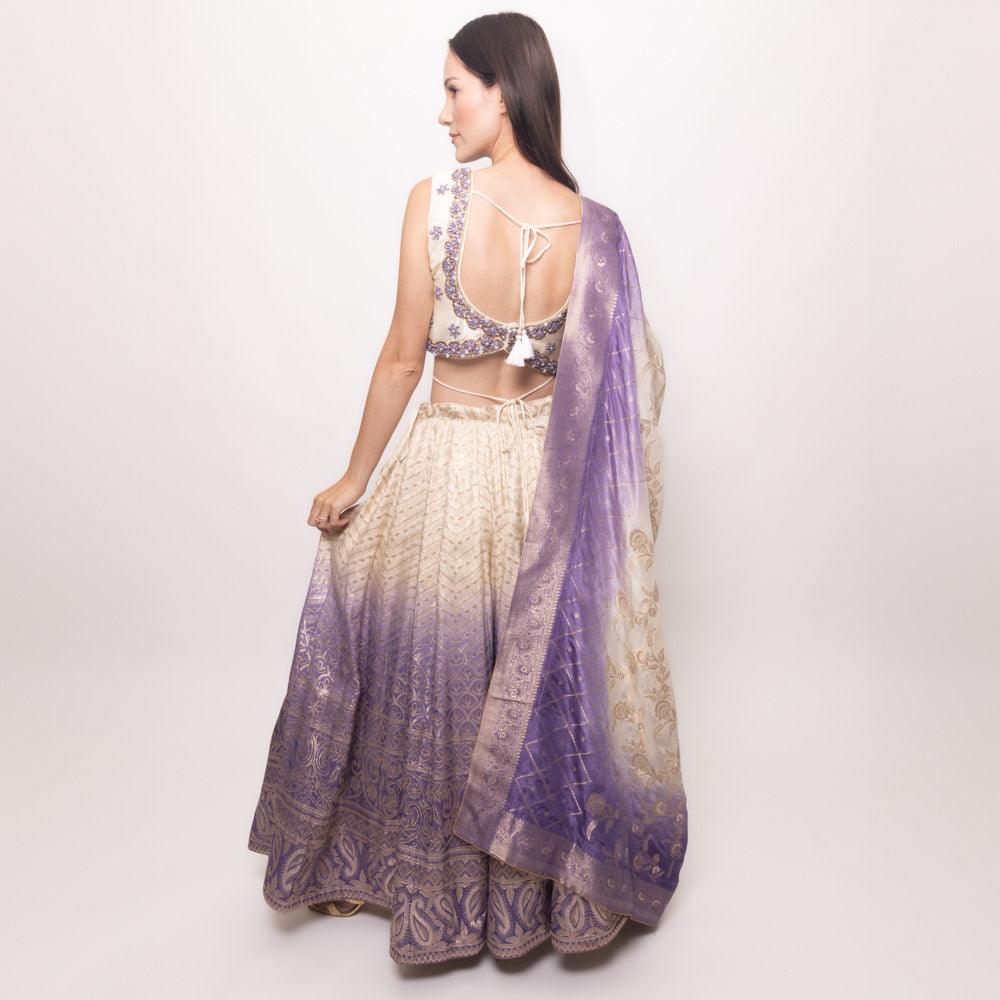 Lily Shaded Banarasi Silk Lehenga Choli Set - Raas