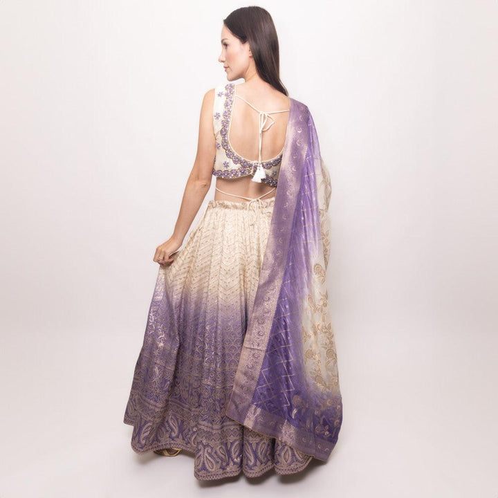 Lily Shaded Banarasi Silk Lehenga Choli Set - Raas